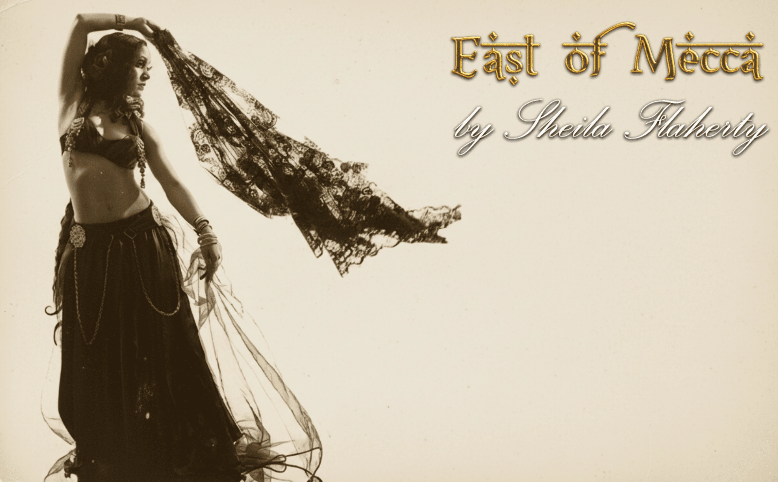 Original 2013 East of Mecca visual direction with dancer photography and custom title treatment