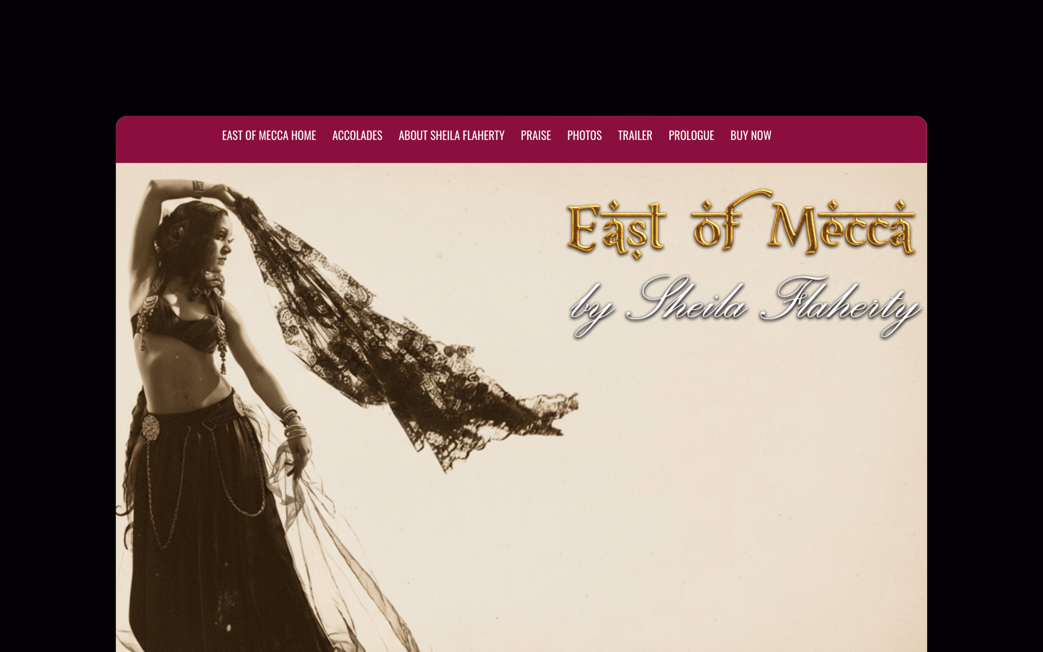 Screen capture of East of Mecca homepage